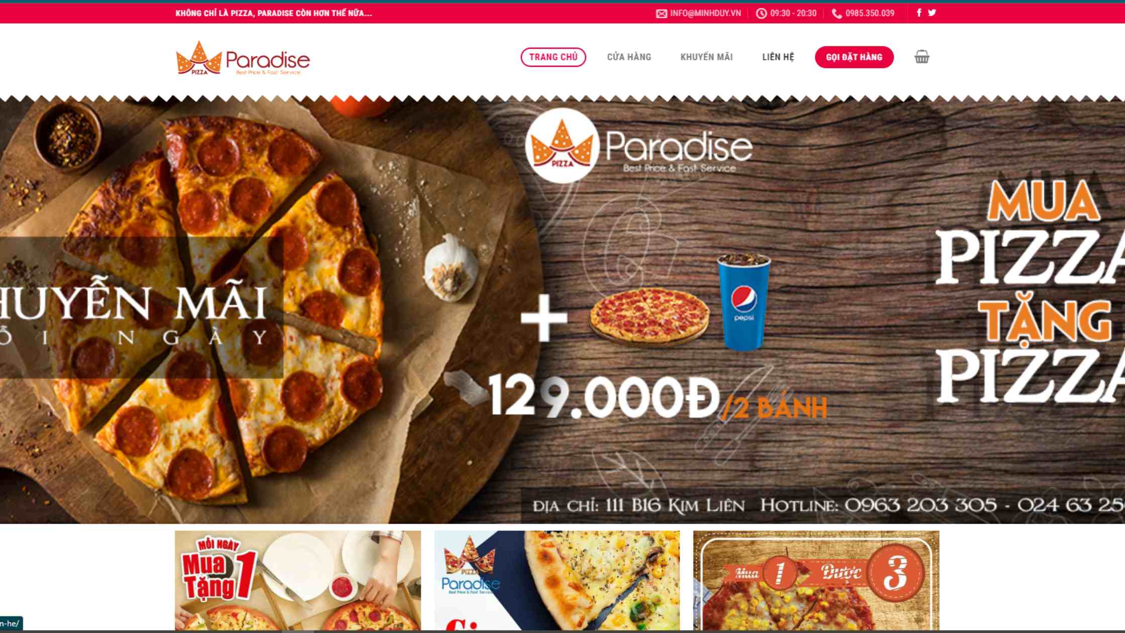 Làm chủ cuộc chơi với thiết kế website kinh doanh pizza
