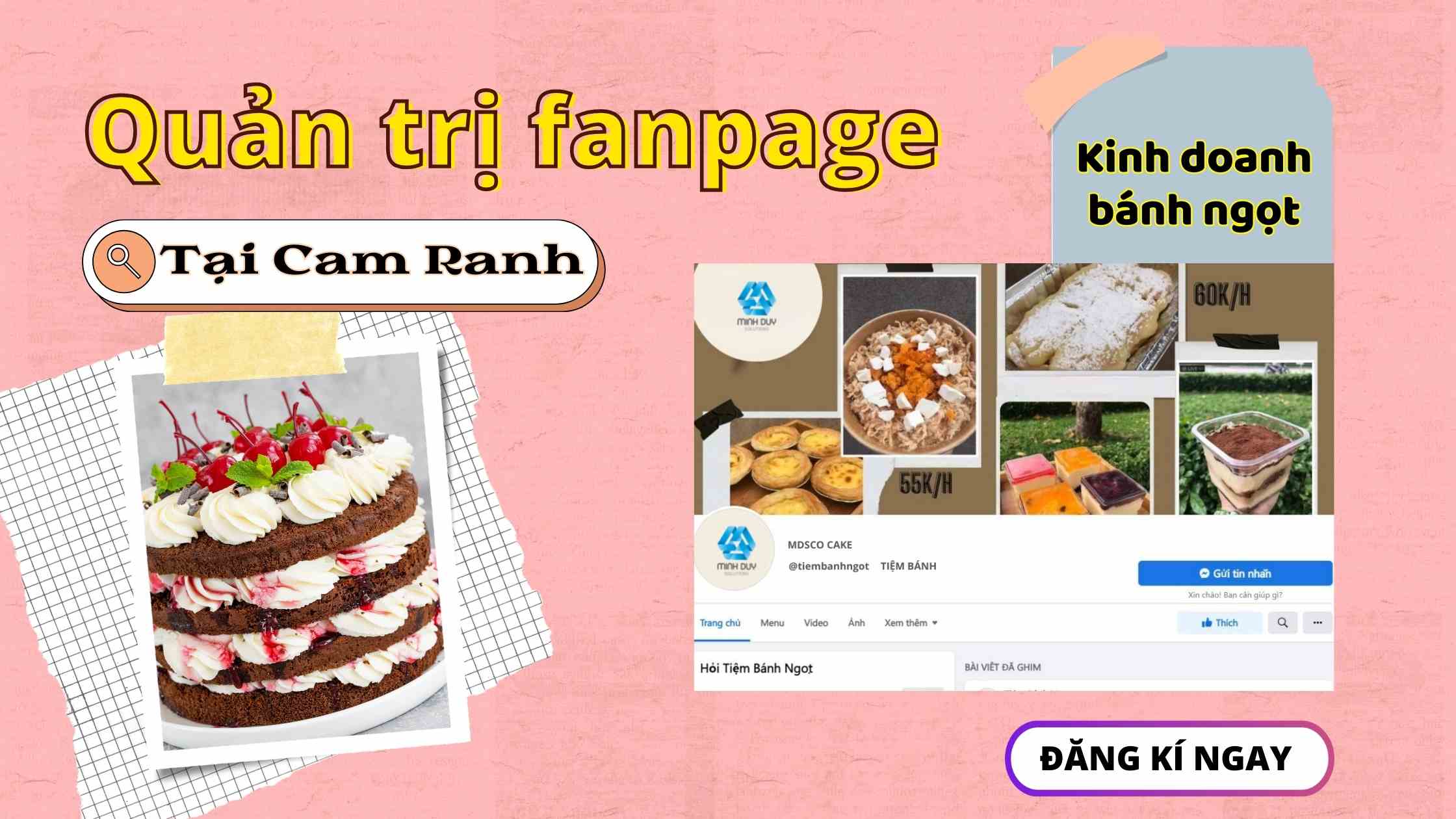 Dịch vụ chăm sóc fanpage bán bánh ngọt tại Cam Ranh