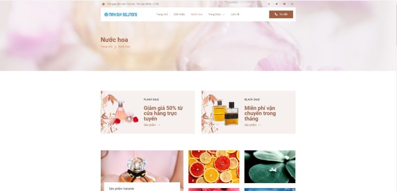 Dịch vụ thiết kế website bán nước hoa chuẩn SEO tại Ninh Hòa