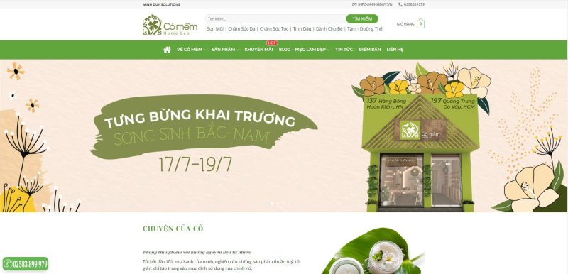 Thiết kế website bán sản phẩm thiên nhiên, hữu cơ tại Cam Ranh
