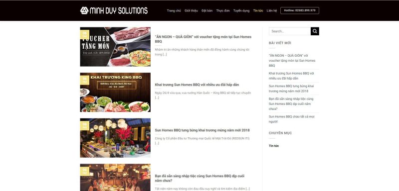 Thiết kế website nhà hàng BBQ tại Nha Trang - giao diện đẹp, chuẩn SEO
