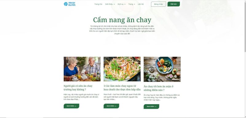 Thiết kế website nhà hàng chay tại Cam Ranh, Khánh Hòa