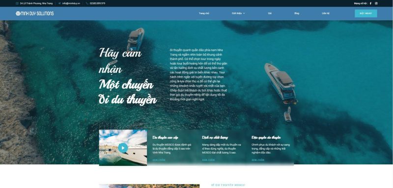 Thiết kế website du thuyền ấn tượng, chuyên nghiệp tại Nha Trang