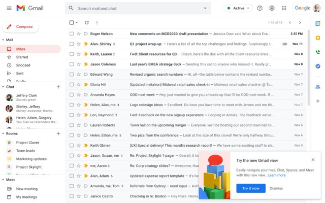 Gmail cập nhật giao diện mới, giống hệt Microsoft Outlook