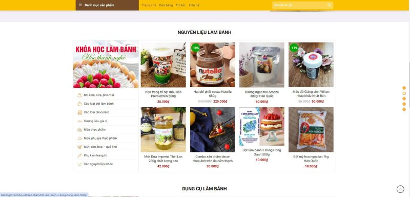 Thiết kế website bán bánh ngọt tại Diên Khánh, Khánh Hòa