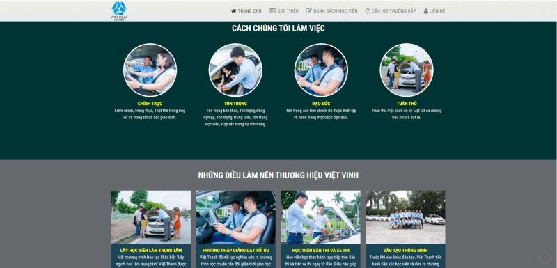 Thiết kế website trung tâm đào tạo lái xe chuyên nghiệp tại Nha Trang