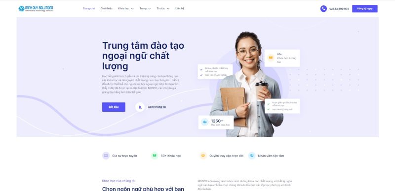 Dịch vụ thiết kế website trung tâm ngoại ngữ tại Nha Trang
